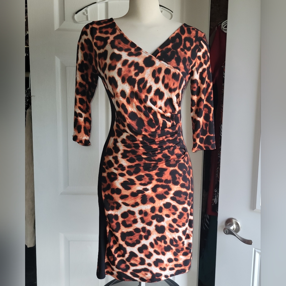 Animal Print 3/4 Sleeve Dress Size Small